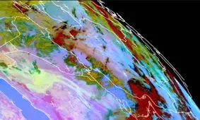 تصاویر کنونی ماهواره از وضعیت ابرهای آسمان ایران+تصویر