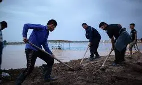 شکسته شدن سیل بند روستای بیت غایب شوش پس از ۷۸ روز