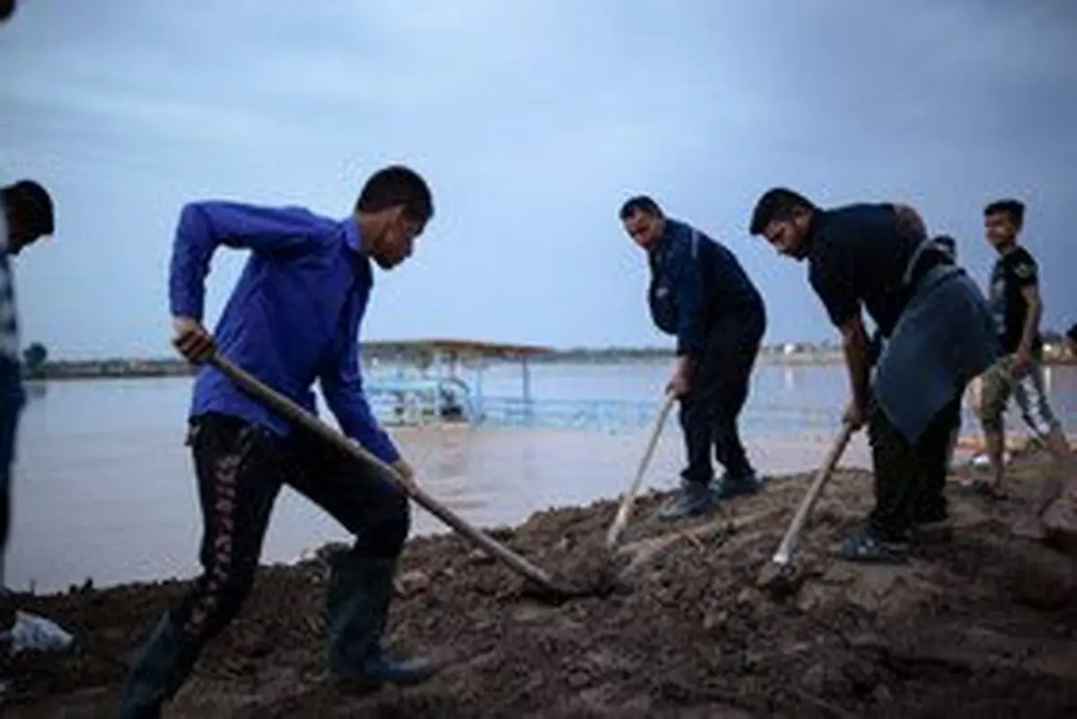 شکسته شدن سیل بند روستای بیت غایب شوش پس از ۷۸ روز