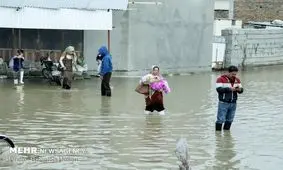 افزایش آب در سطح شهر آق قلا/ آب ۳۰ سانتی متر بالا آمد