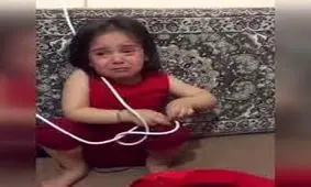 فیلم | لحظه سخت خداحافظی امدادگر هلال‌احمر با دختر کوچکش