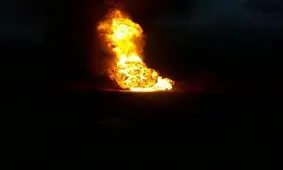 انفجار لوله انتقال گاز اتیلن غرب /رانش زمین علت آتش‌سوزی بود