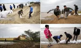 فیلم دیدنی از تلاش فوق‌العاده جوانان در ساخت سیل‌بند در عرض 3 ساعت
