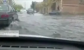 آبگرفتگی معابر در بلوار حجاب مشهد