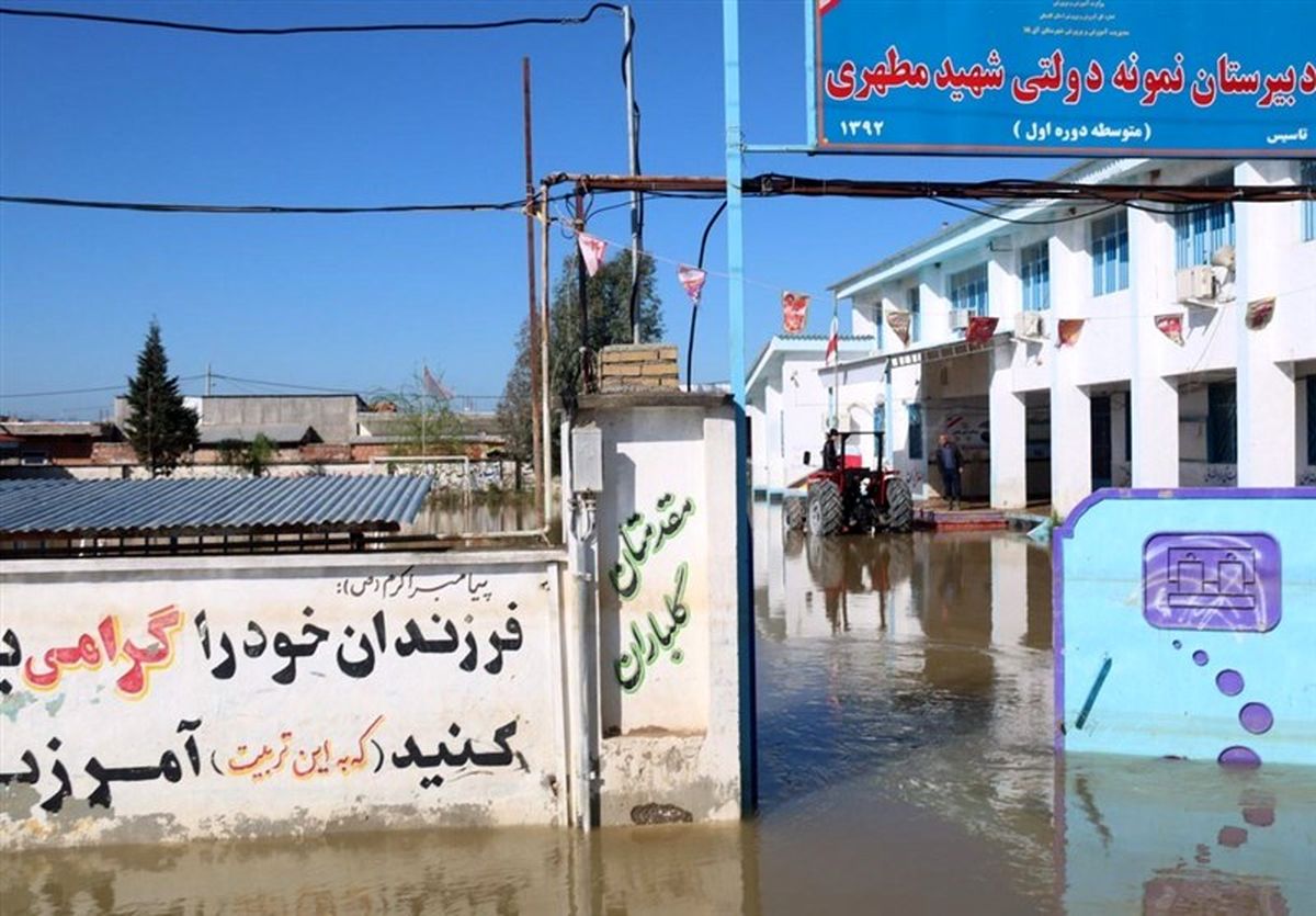 آسیب سیل به ۵۳۸ مدرسه خوزستان
