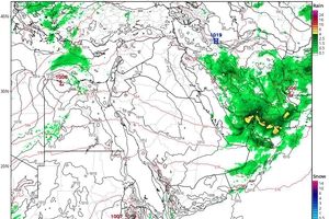 پیش‌بینی جدید مدل آلمان: سیستم گسترده بارشی ۱۰۵ ساعت دیگر از سمت جنوب ایران وارد می شود