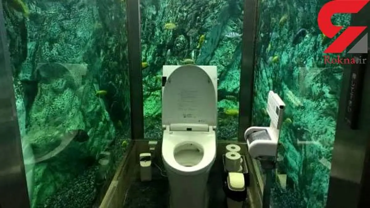 ساخت لاکچری ترین توالت فرنگی برای بانوان در یک آکواریوم+عکس