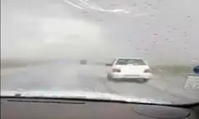 بارش تگرگ در محور تربت حیدریه_ مشهد