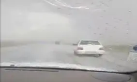 بارش تگرگ در محور تربت حیدریه_ مشهد