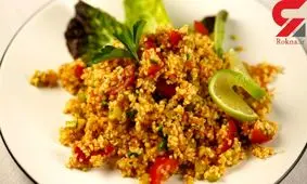 بلغور پلو با سالاد بلغور غذایی متفاوت و فوری + دستور تهیه