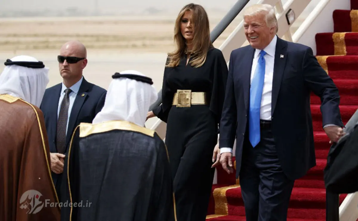 زن ترامپ را بوسیدن شاکی شده