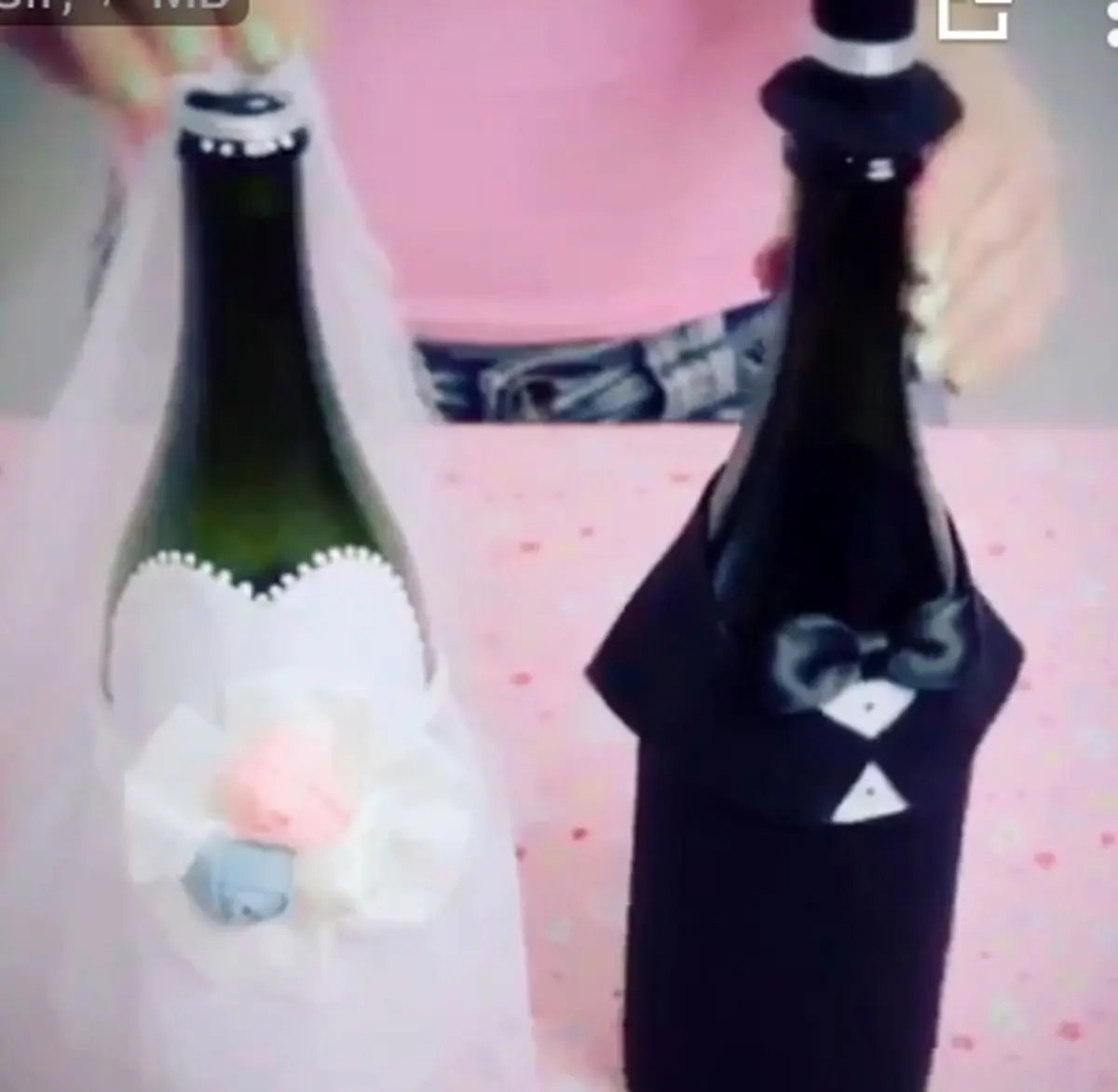 درست کردن عروس و داماد با بطری