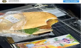 وعده غذایی فلافل در هواپیمای ایرانی/ عکس