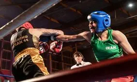 ویدئوی مبارزه صدف خادم، بوکسور ایرانی در فرانسه