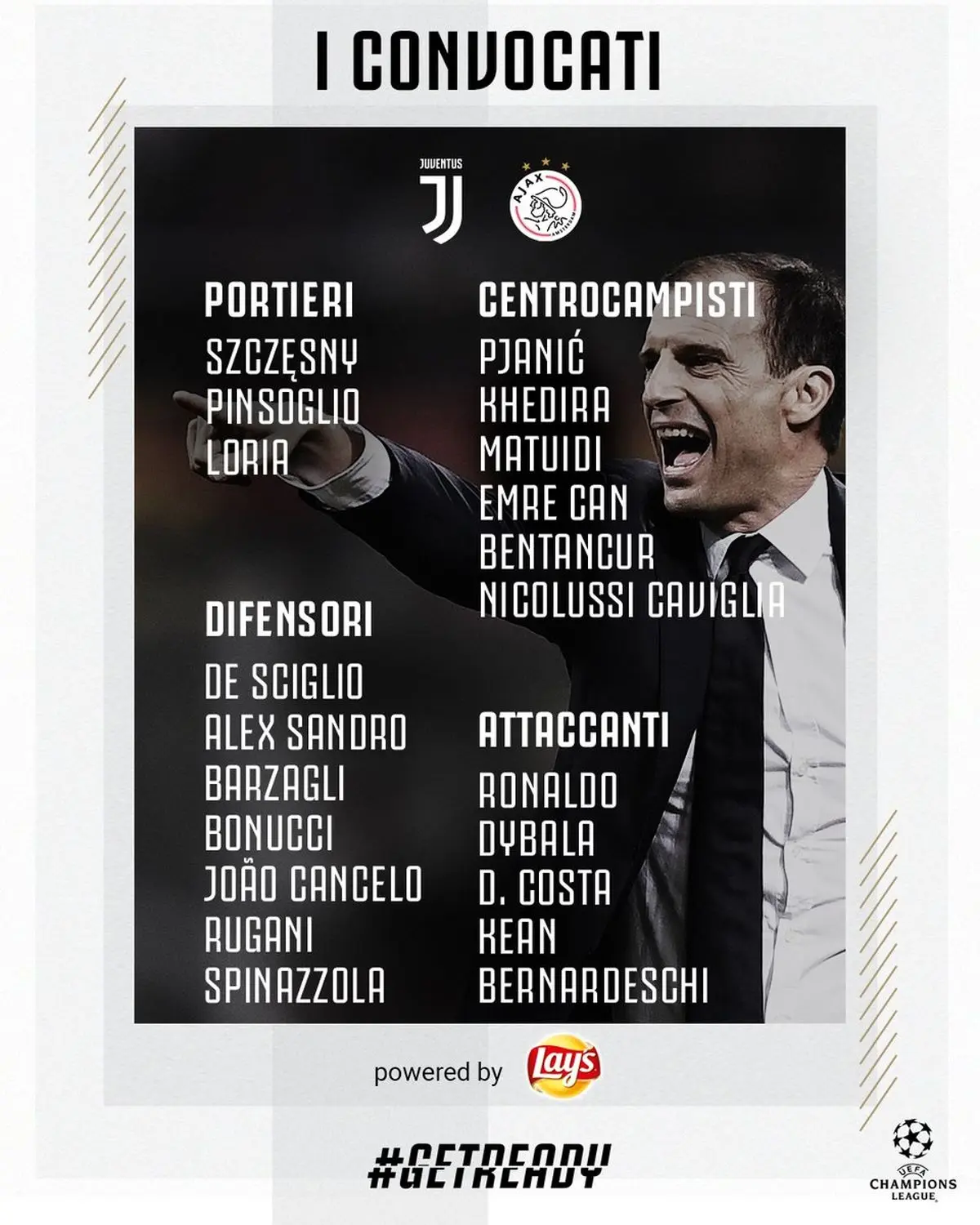 غیبت ۲ ستاره یووه مقابل آژاکس