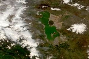 تازه‌ترین تصویر ماهواره‌ای از دریاچه ارومیه