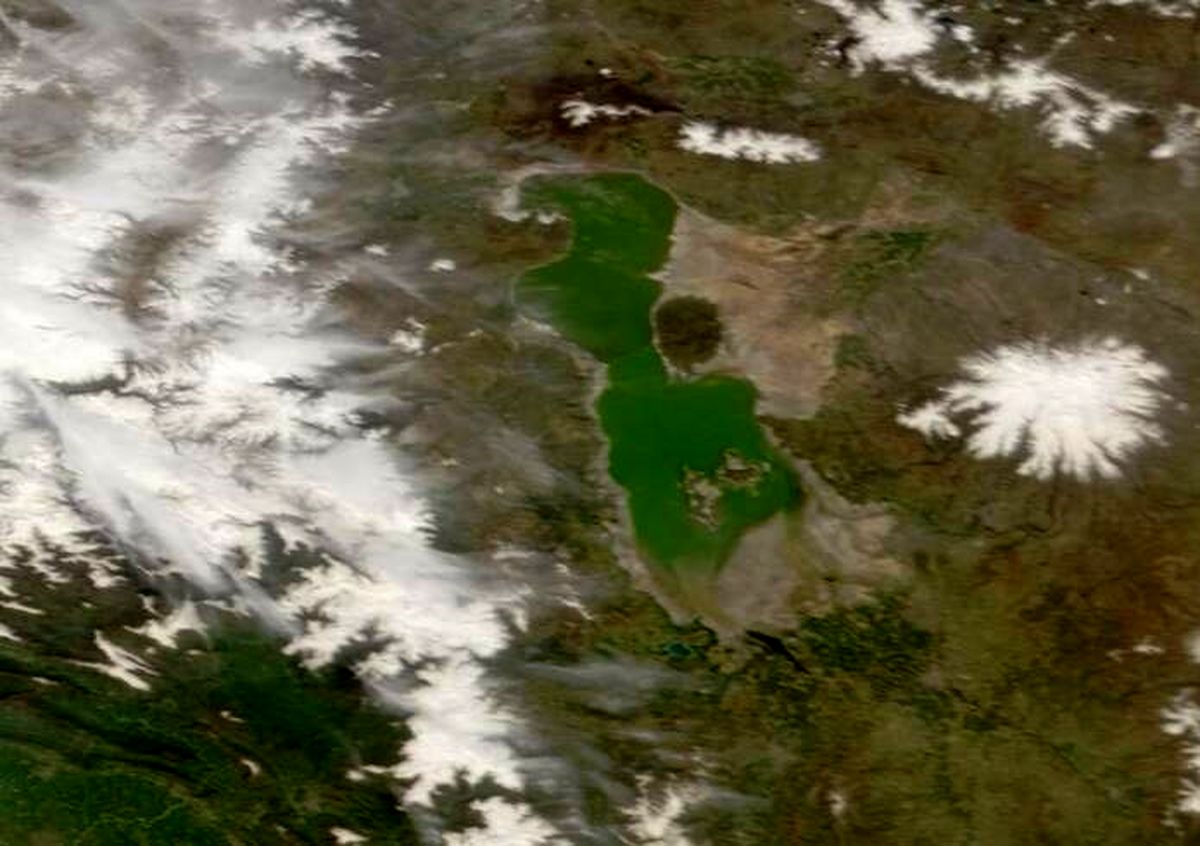 تازه‌ترین تصویر ماهواره‌ای از دریاچه ارومیه