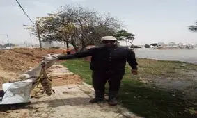 بالا آمدن آب و مشاهده سوسمار یک متری در اهواز