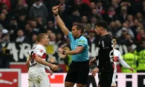 جریمه سنگین بازیکن اشتوتگارت برای هل دادن داور