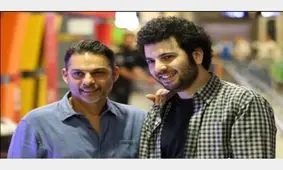 پیمان معادی و سعید روستایی در پشت صحنه فیلم سینمایی «متری شیش و نیم»+عکس