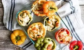 فلفل شکم پر با فیله مرغ یک شام خوشمزه