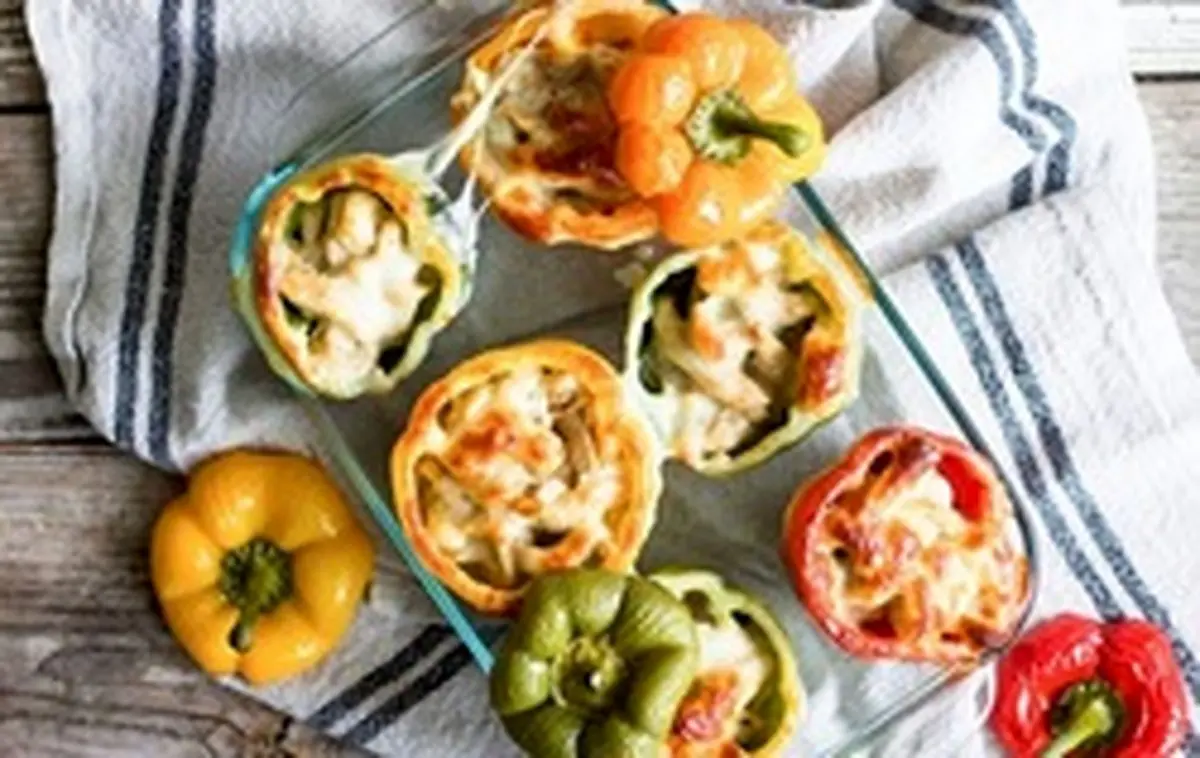 فلفل شکم پر با فیله مرغ یک شام خوشمزه