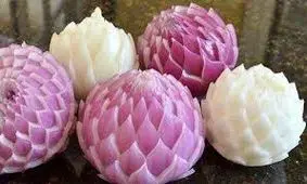 فیلم تزئین پیاز شکل گل +فیلم