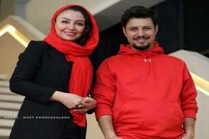 جواد عزتی و همسرش مه لقا باقری در اکران فیلم 