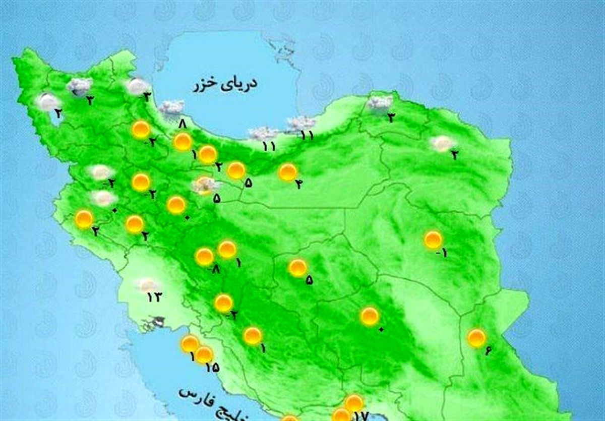 کاهش دمای هوا در زنجان; احتمال آسیب به محصولات کشاورزی وجود دارد