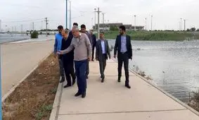 بازدید وزیر ورزش و جوانان از استادیوم آب گرفته غدیر اهواز