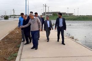 بازدید وزیر ورزش و جوانان از استادیوم آب گرفته غدیر اهواز