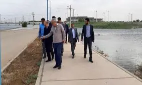 بازدید وزیر ورزش و جوانان از استادیوم آب گرفته غدیر اهواز