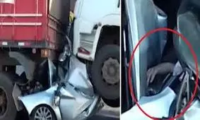 فیلم/ فرار معجزه آسای راننده از مرگ!