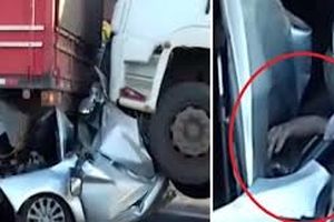 فیلم/ فرار معجزه آسای راننده از مرگ!
