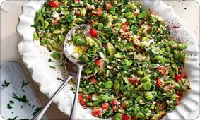 سالاد تبوله با باقلا + دستور تهیه