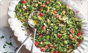 سالاد تبوله با باقلا + دستور تهیه