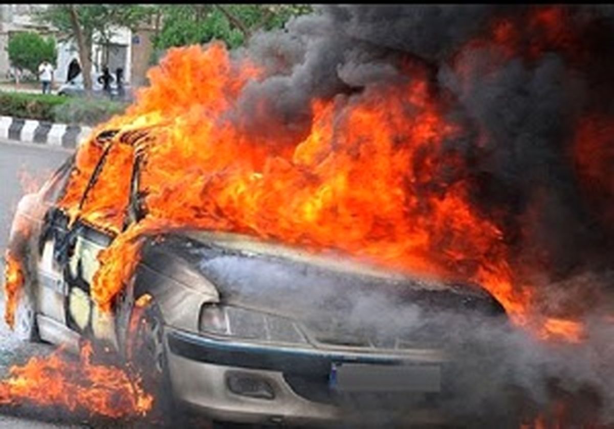 پژو پارس در آتش سوخت + فیلم