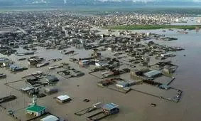 تصاویر هوایی از آبگرفتگی مجدد در بخش‌هایی از شهر آق قلا