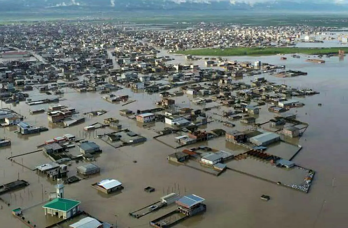 تصاویر هوایی از آبگرفتگی مجدد در بخش‌هایی از شهر آق قلا