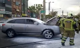 آتش گرفتن ناگهانی هیوندا حین حرکت + تصاویر