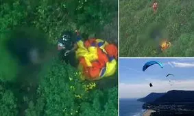 مرگ پاراگلایدرسوار بر اثر برخورد با صخره +فیلم