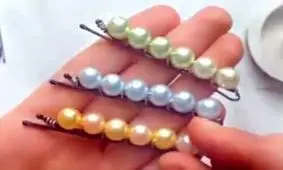 تزیین سنجاق مو با مروارید