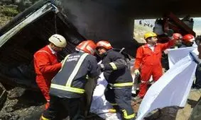 مرگ 4 سرنشین وانت‌ پیکان در میان شعله‌های آتش در مشهد