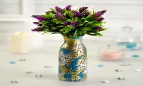 تزیین گلدون با پوست تخم مرغ