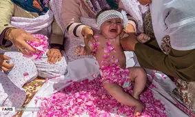 آیین گل‌غلتان نوزادان در امیریه