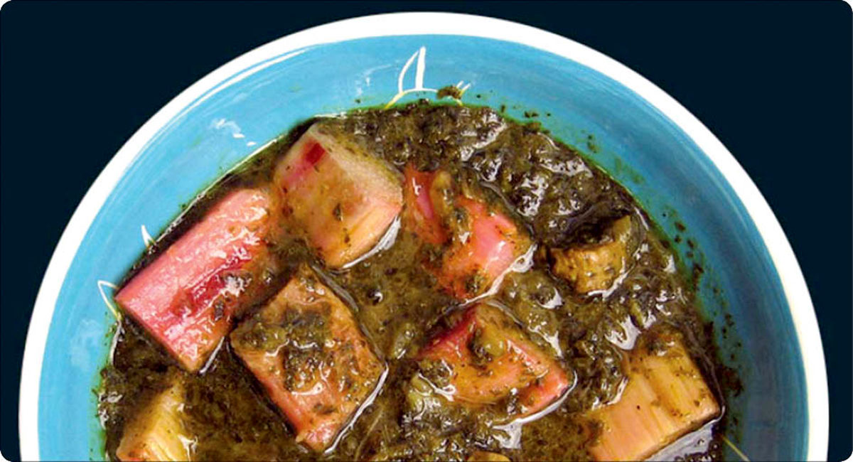 خورش ریواس با نعنا و جعفری + دستور تهیه