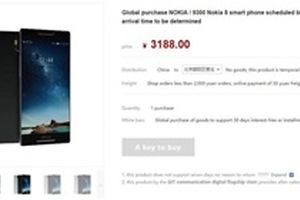 تصویر منتشرشده از نوکیا ۸ به قیمت ۴۶۵ دلار در سایت چینی