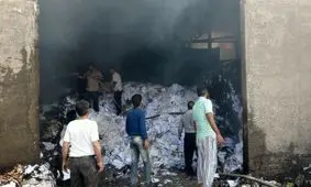 آتش در کارخانه شانه تخم مرغ گرمسار