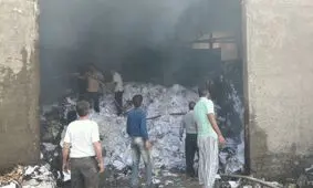 آتش در کارخانه شانه تخم مرغ گرمسار