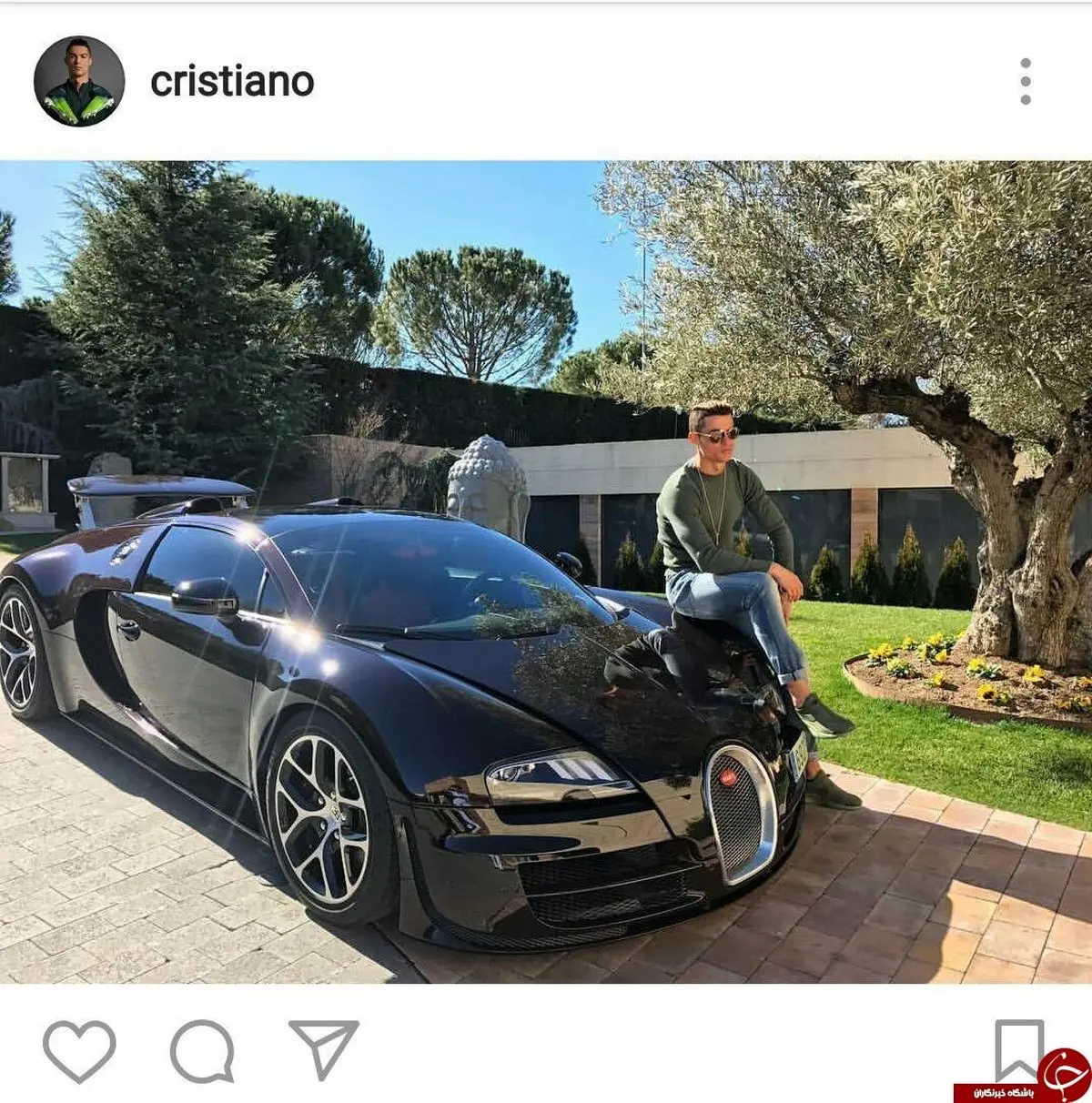 کریستین رونالدو سوار بر پرسرعت‌ترین خودروی جهان + عکس